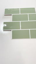 Load and play video in Gallery viewer, sage green subway stick on tile by stick on luxury
