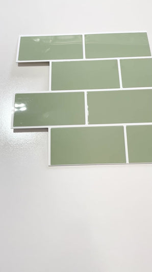 sage green subway stick on tile by stick on luxury