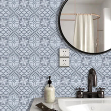 Load image into Gallery viewer, Grey madrid spanish stick on tile by stick on luxury in the bathroom
