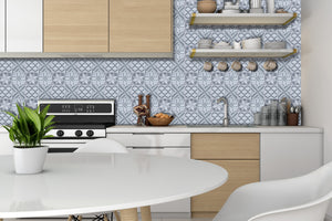 Grey madrid spanish peel and stick tile as kitchen splashback in australia