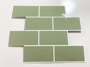 sage green stick on tile to go existing tiles budget reno without removing tiles