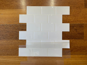premium white peel and stick tile with white grout by stick on luxury in Australia