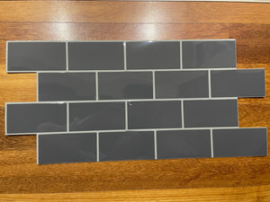 self adhesive grey tile, stick it directly over existing tiles