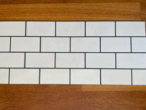 [Premium] White & Grey Big Brick Subway Tile (26.9cm x 32cm) *40pcs left