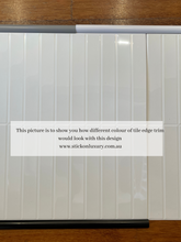 Load image into Gallery viewer, white kitkat tile with self adhesive tile edge trim
