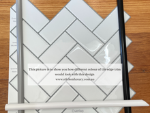 Load image into Gallery viewer, White &amp; Grey Wide Herringbone Tile (28cm x 28cm)
