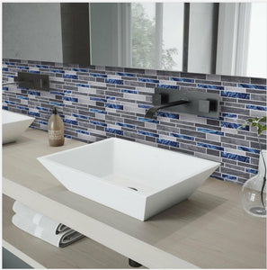 Sapphire blue grey mosaic tile