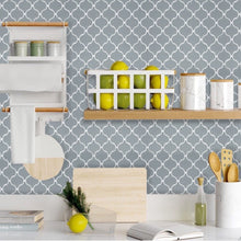 Load image into Gallery viewer, steel grey lantern self adhesive tile in the kitchen
