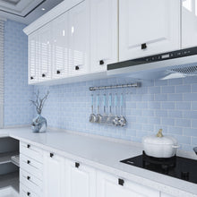 Load image into Gallery viewer, Pastel blue subway stick on tiles in the kicthen as splashback
