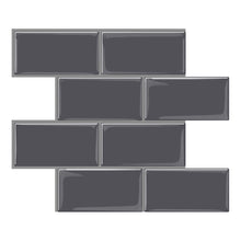 Load image into Gallery viewer, charcoal grey subway tile with grey grout peel and stick tiles australia
