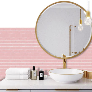 pink subway peel and stick tile suitable for shower wall in australia