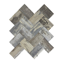 Load image into Gallery viewer, wood look herringbone peel and stick tiles
